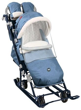 Санки-коляска Nika Ника детям 7-8К (НД7-8К) Синий джинс