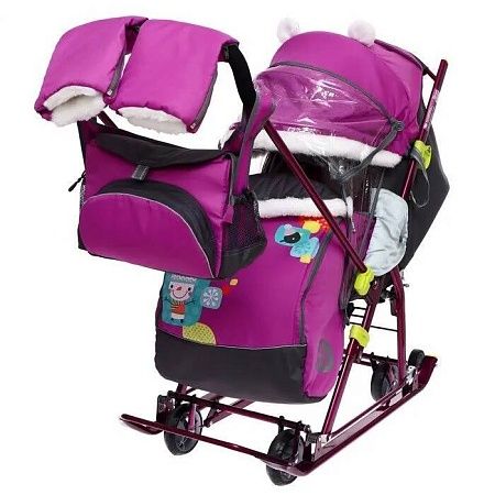 Санки-коляска Nika Ника Детям 7-6 (НД7-6) Снеговик Орхидея