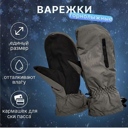 Варежки горнолыжные Ride Power (Серые)